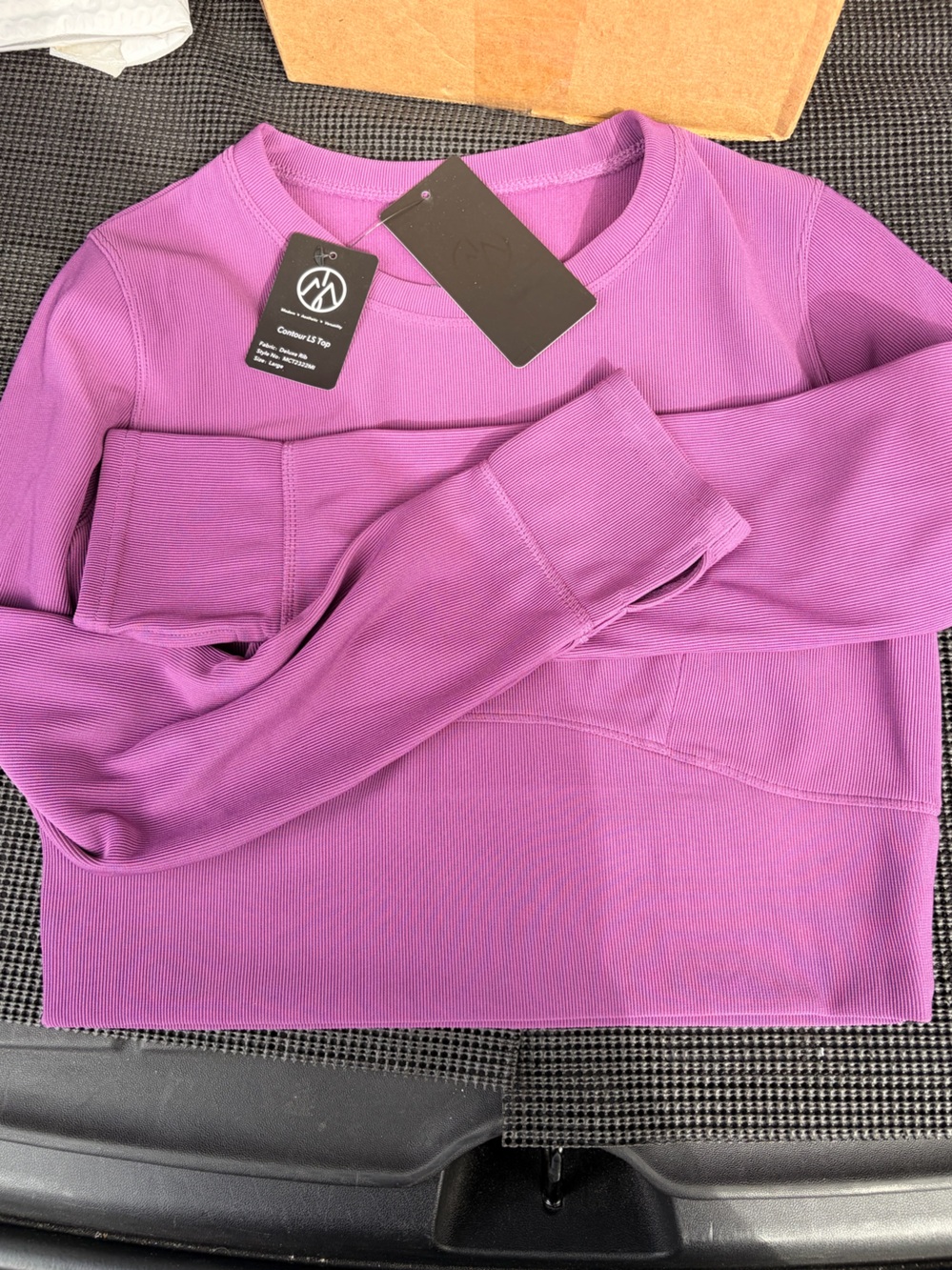 Zella Contour Long Sleeve Ribbed Top in Orchid Pink
